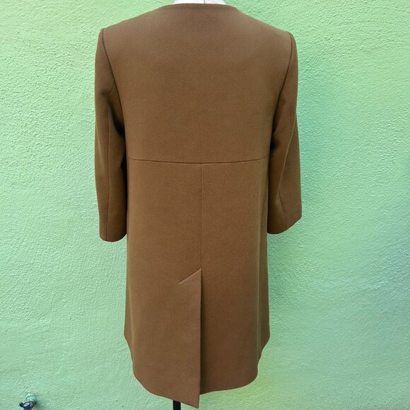 Orla Kiely So Far Soho Good Coat Wool Brown Women Long Retro Vtg Dressy 8 - Picture 3 of 8